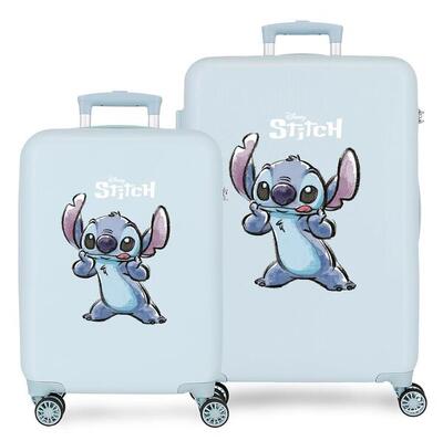 Set di valigie Disney Stitck Make a face ABS con capacità 68L