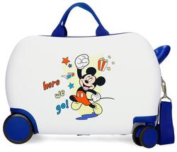 Valise enfant Disney Mickey Here we go ABS avec une capacité de 28L Blanc