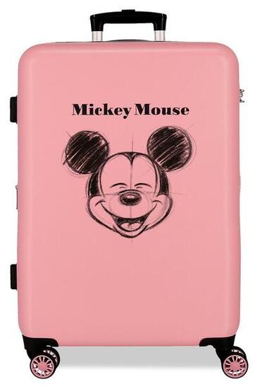 Valise moyenne Disney Mickey sketch ABS avec une capacité de 70L Nude
