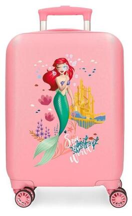 Valise cabine Disney La Petite Sirène ABS avec une capacité de 28,4L Rose
