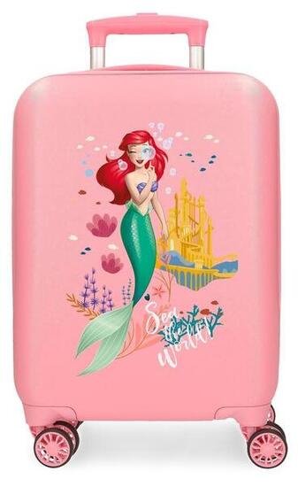 Valise cabine Disney La Petite Sirène ABS avec une capacité de 28,4L Rose