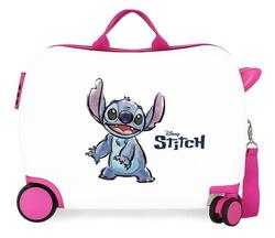 Valise enfant Disney Stitch adorable ABS avec une capacité de 34L Blanc
