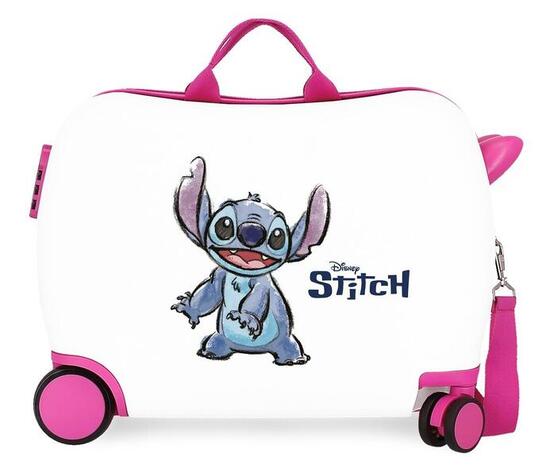 Valise enfant Disney Stitch adorable ABS avec une capacité de 34L Blanc