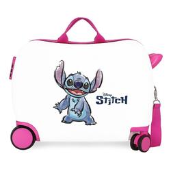 Valise enfant Disney Stitch adorable ABS avec une capacité de 34L Blanc