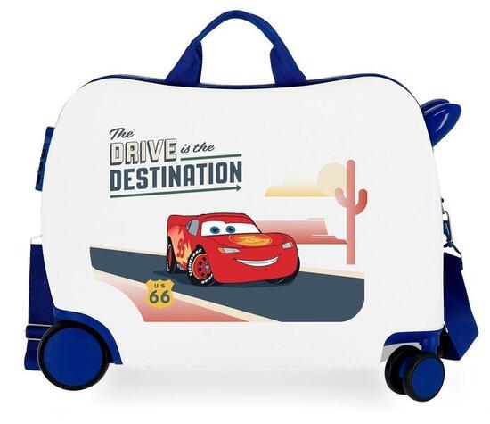 Maleta Infantil Disney Cars Destination ABS con capacidad de 34L Blanco