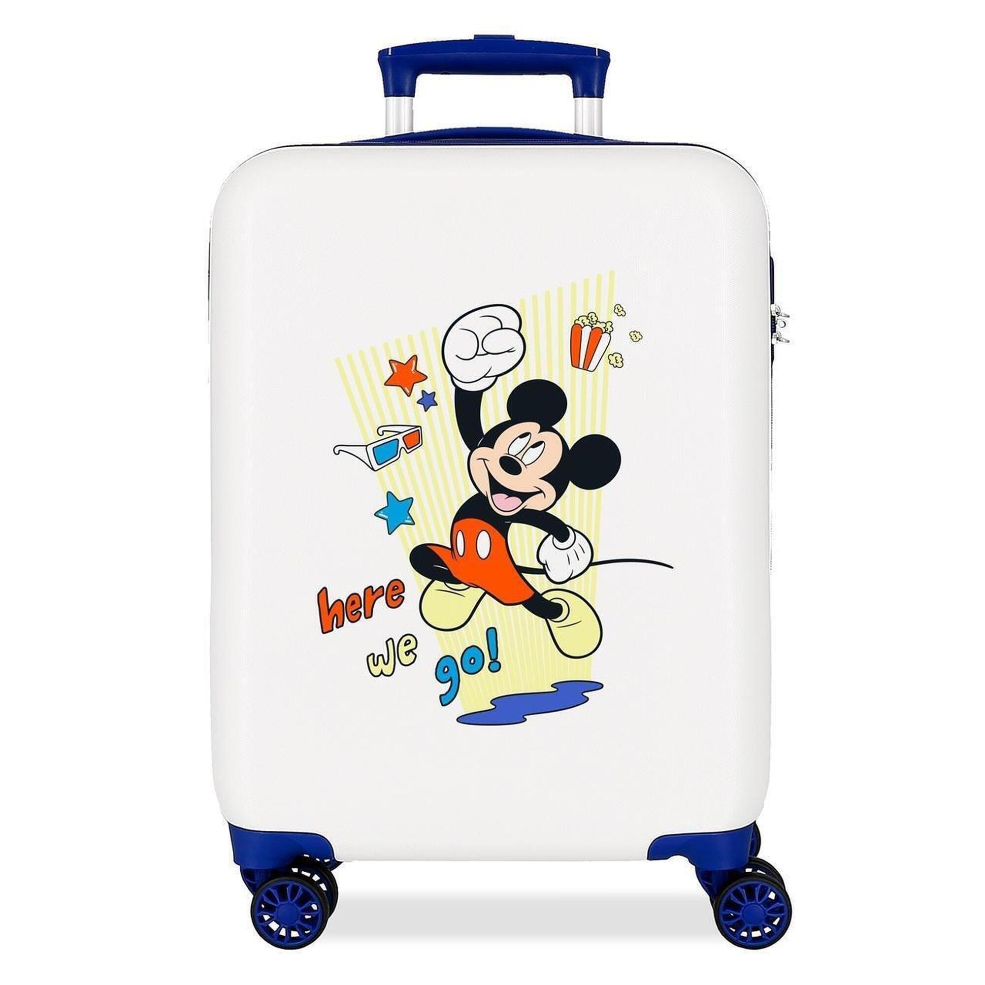 Disney - Valise Cabine Disney Mickey Here We Go Abs Avec Une Capacité De 34l Blanc - Sac À Dos - Blanc - No Size - Decathlon