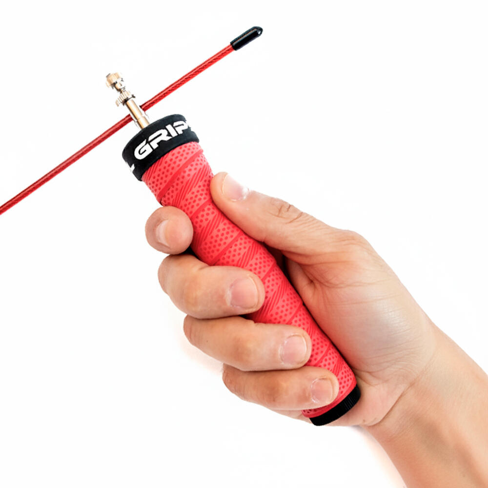 Corda de velocidade profissional ergonómica para boxe e cross RL Grips Vermelha 5/7