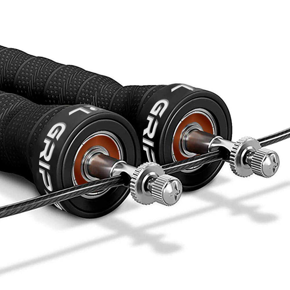 Corda de velocidade profissional ergonómica para boxe e cross RL Grips Preta 6/7