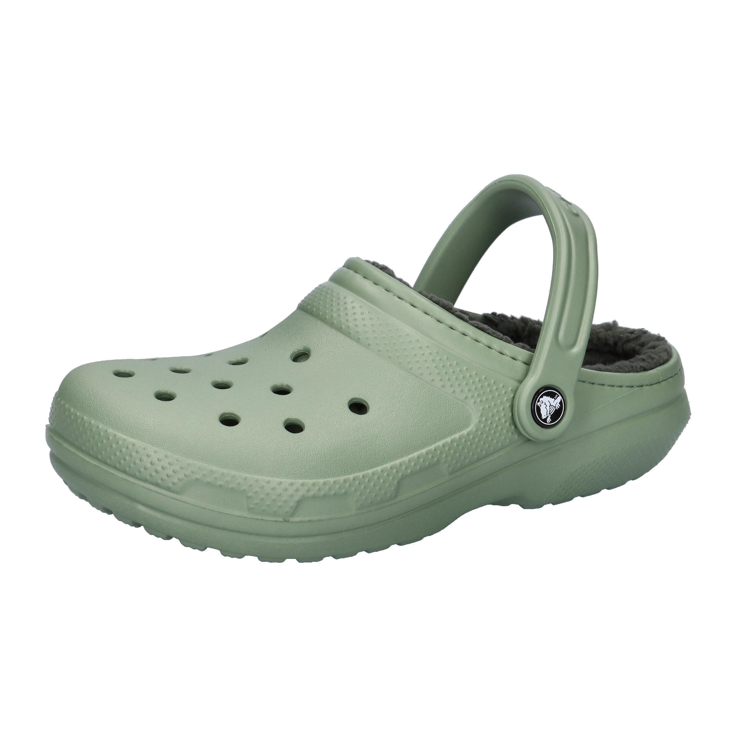Crocs Classic Lined Clog forrado Zueco verde, talla 36/37