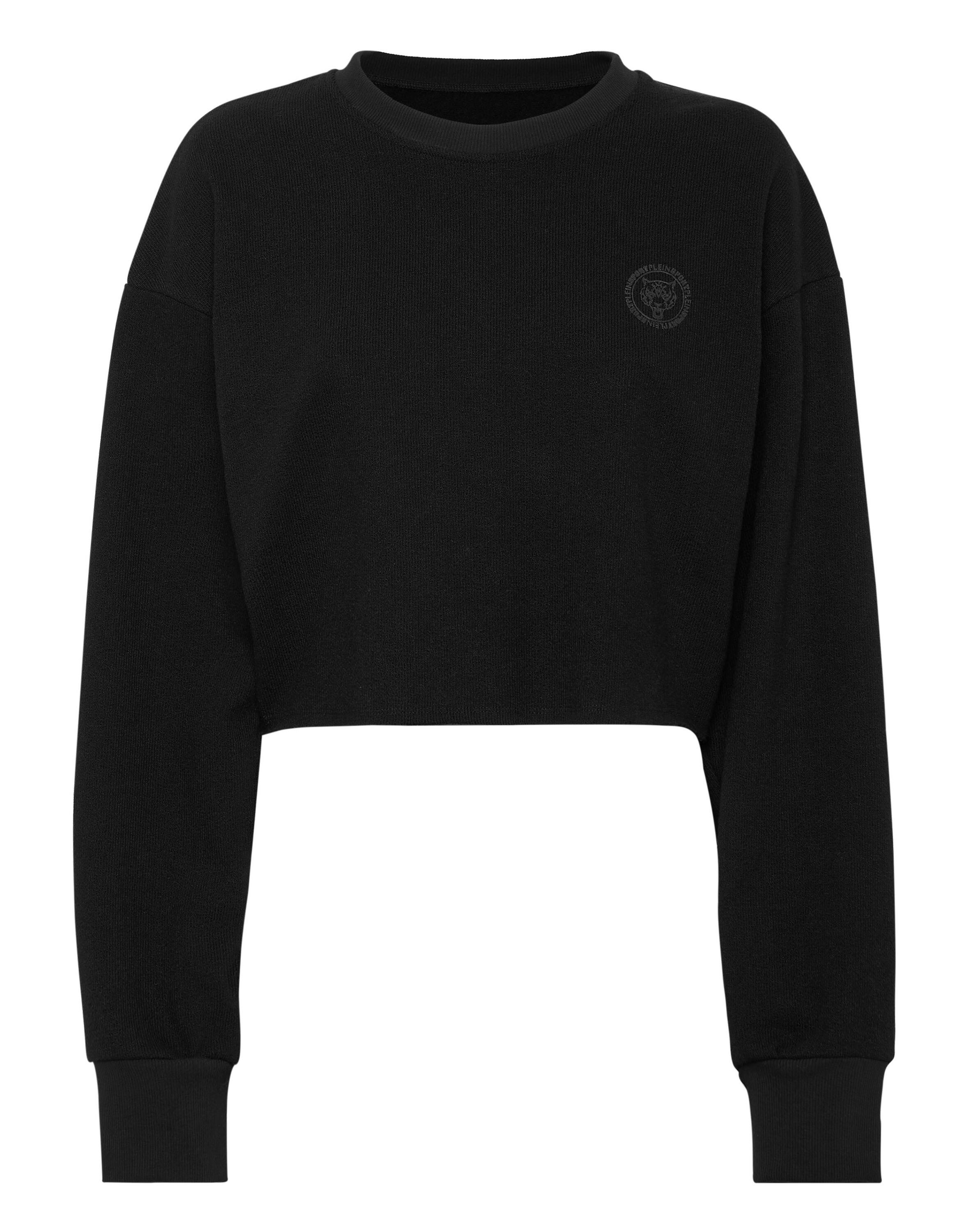 Sponge Cropped Sweatshirt Round Neck Ls 3/5
