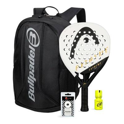 Pack head edge extreme white bag bullpadel dry grip