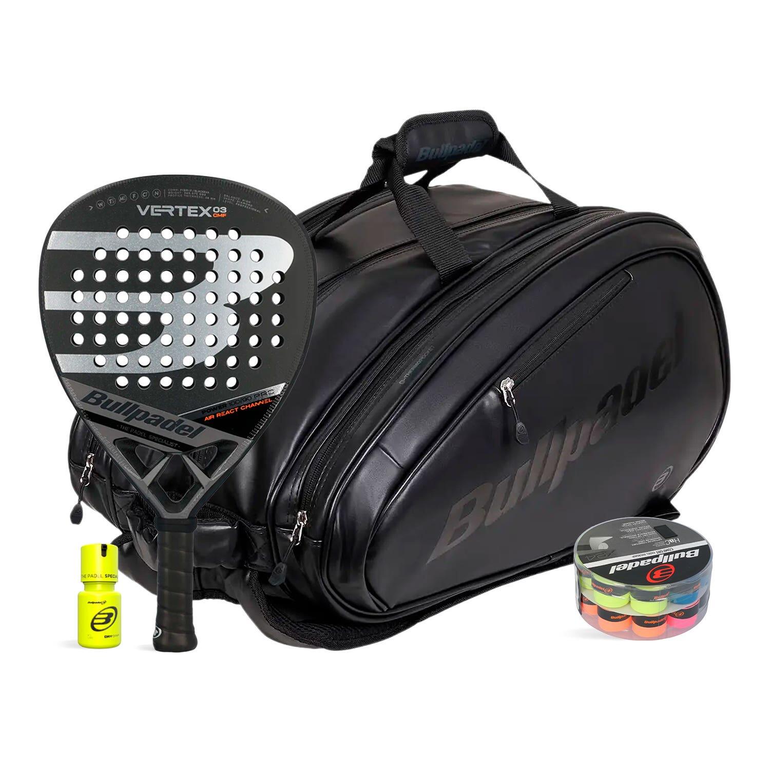Bullpadel - Pack Bullpadel Vertex 03 Cmf Sac De Padel Avant Leather 2 Tambor Dry Grip - Raquette De Padel - Multicolore - Taille Unique - Decathlon