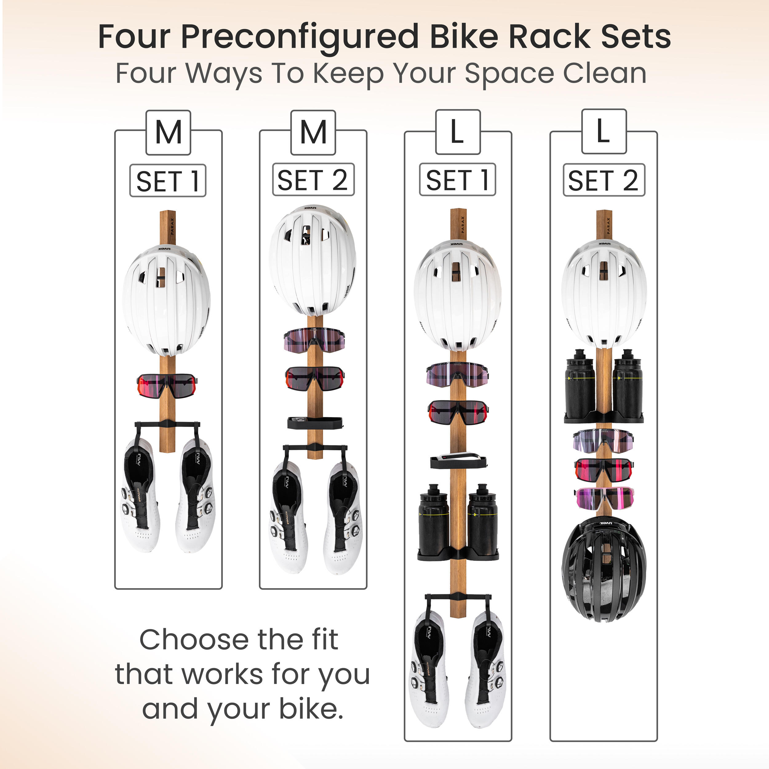 GEAR-RACK – Taille L / Set 2 – 2× Casque | Bouteilles | 3× Lunettes 2/7