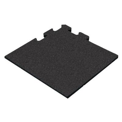 Piastrella in Gomma Nero 25mm - 50x50 cm - Puzzle System Corner Piece