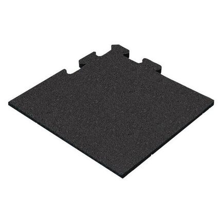 Rubber Tegel Zwart 25mm - 50x50 cm - Puzzelsysteem Hoekstuk
