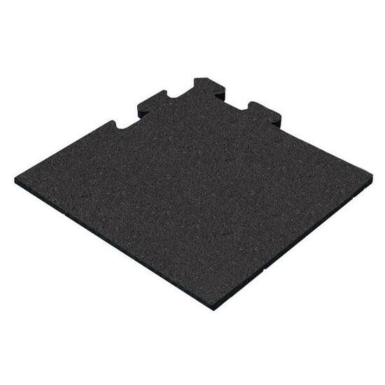 Piastrella in Gomma Nero 25mm - 50x50 cm - Puzzle System Corner Piece