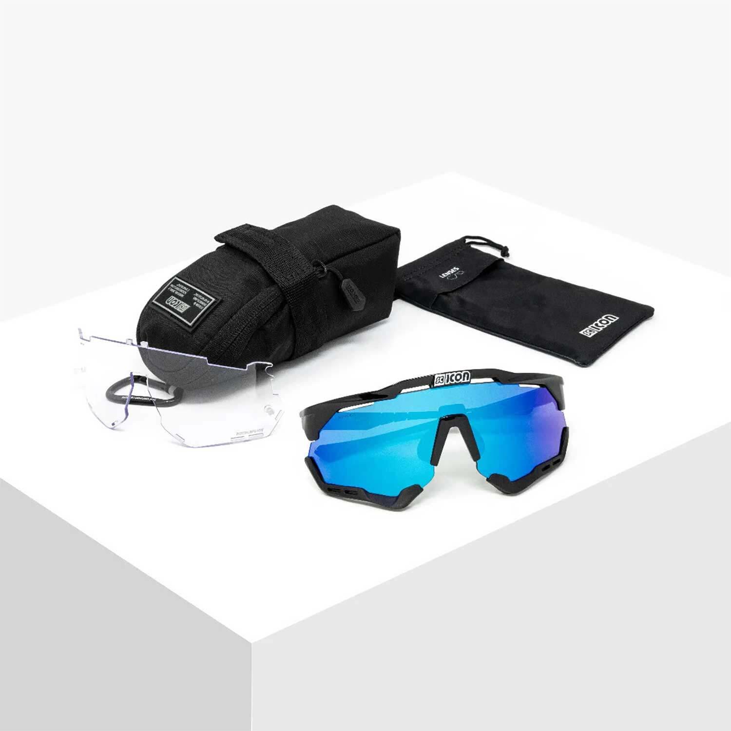 Sonnenbrille Scicon aeroshade xl scnpp verre multi-reflet bleues 5/7
