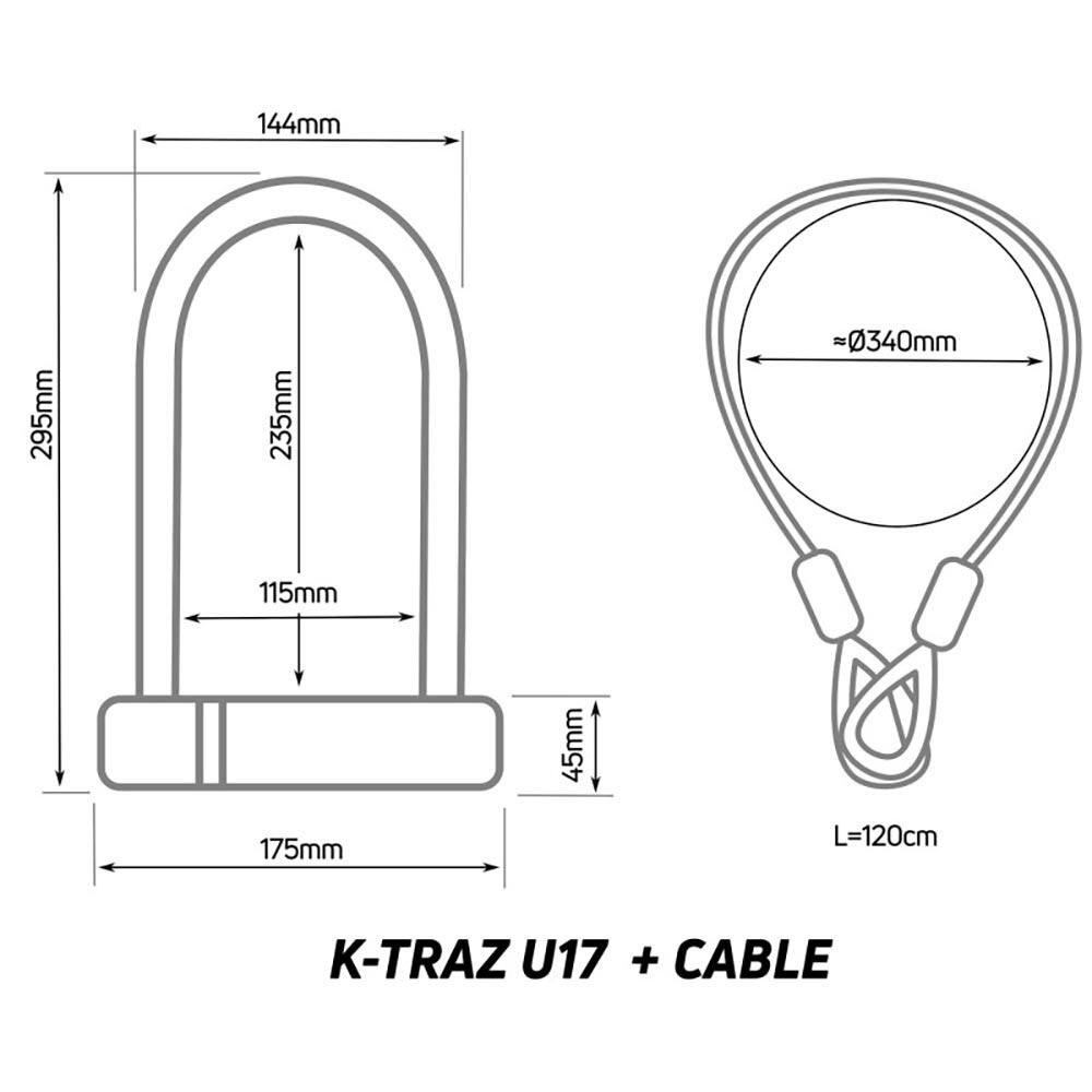 Cadeado em U Zefal K-Traz U17 com cabo 3/7