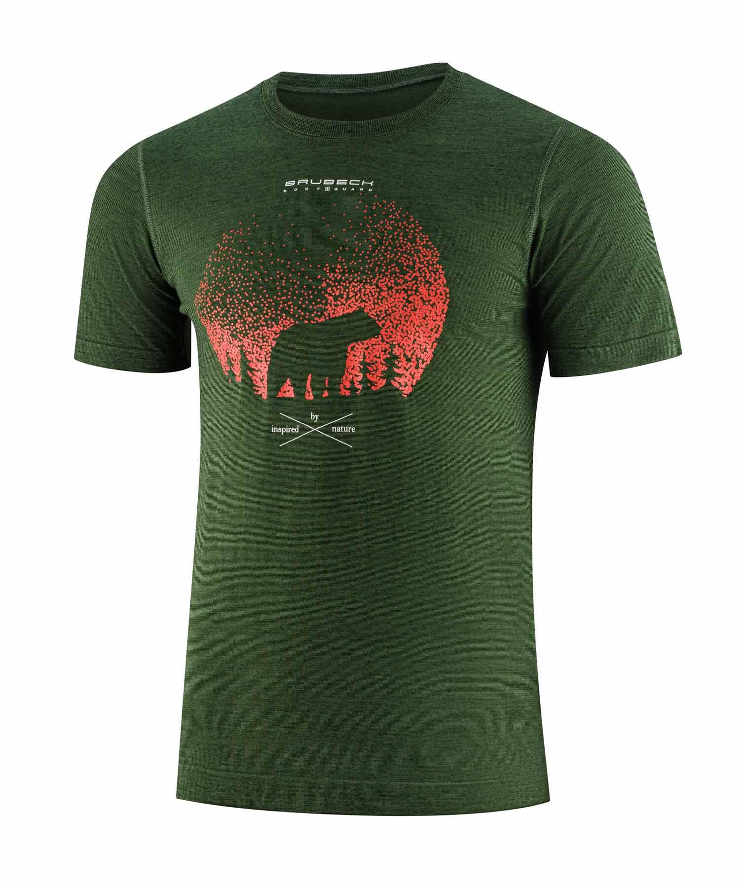 Koszulka męska z krótkim rękawem wełniana Brubeck OUTDOOR WOOL PRO 3/4