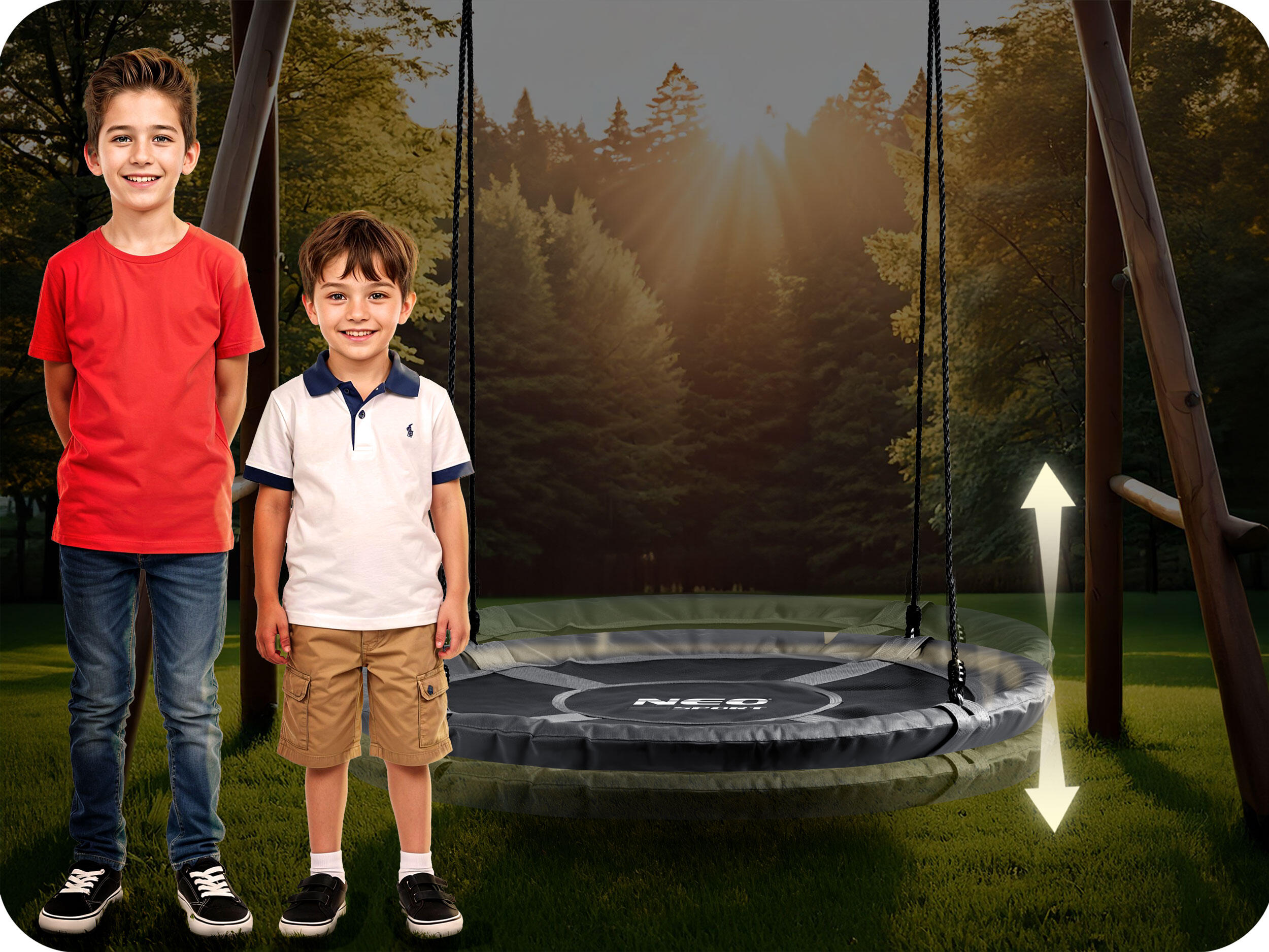 Huśtawka ogrodowa bocianie gniazdo fotel wiszący 110cm Neo-Sport 6/7