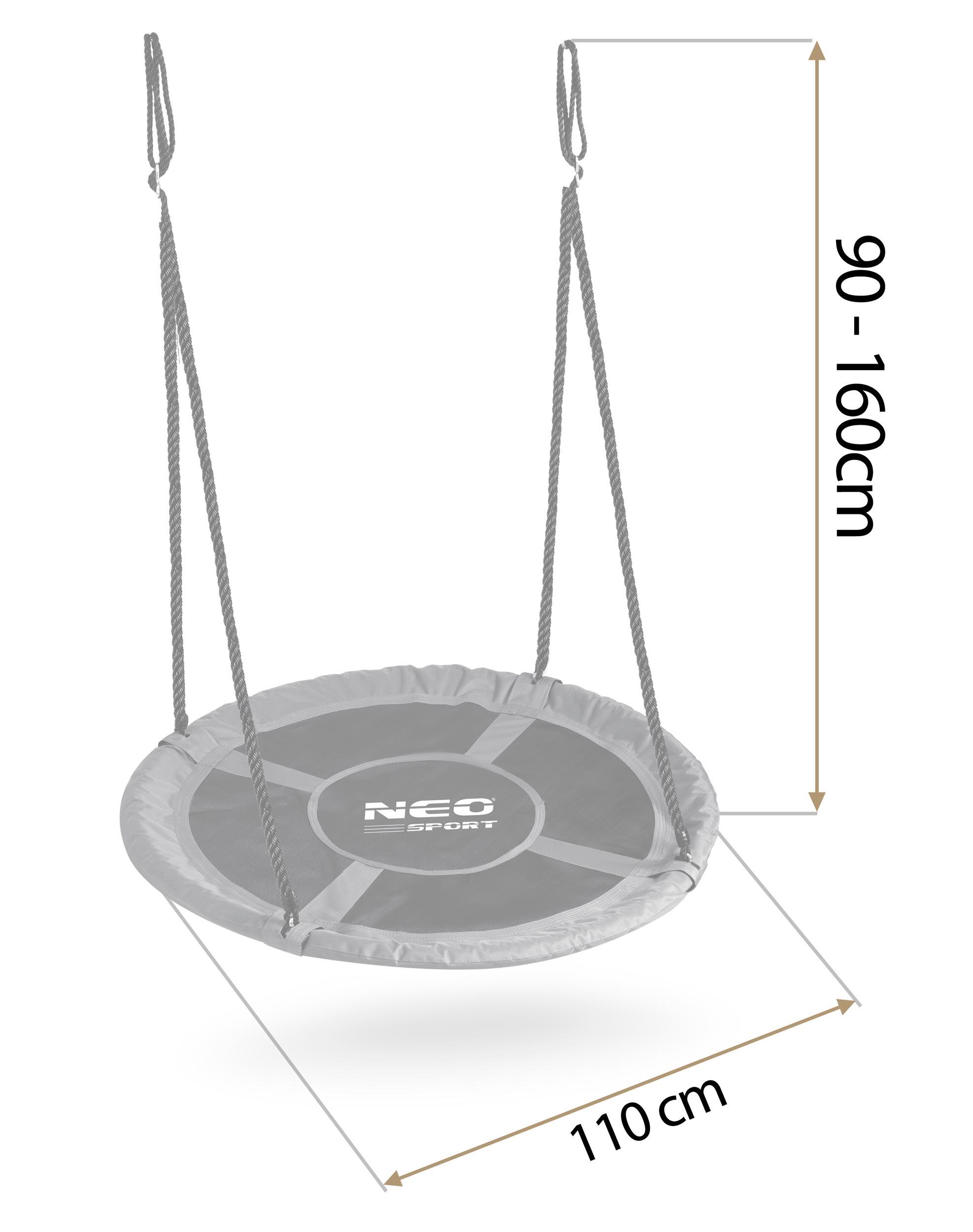Huśtawka ogrodowa bocianie gniazdo fotel wiszący 110cm Neo-Sport 4/7
