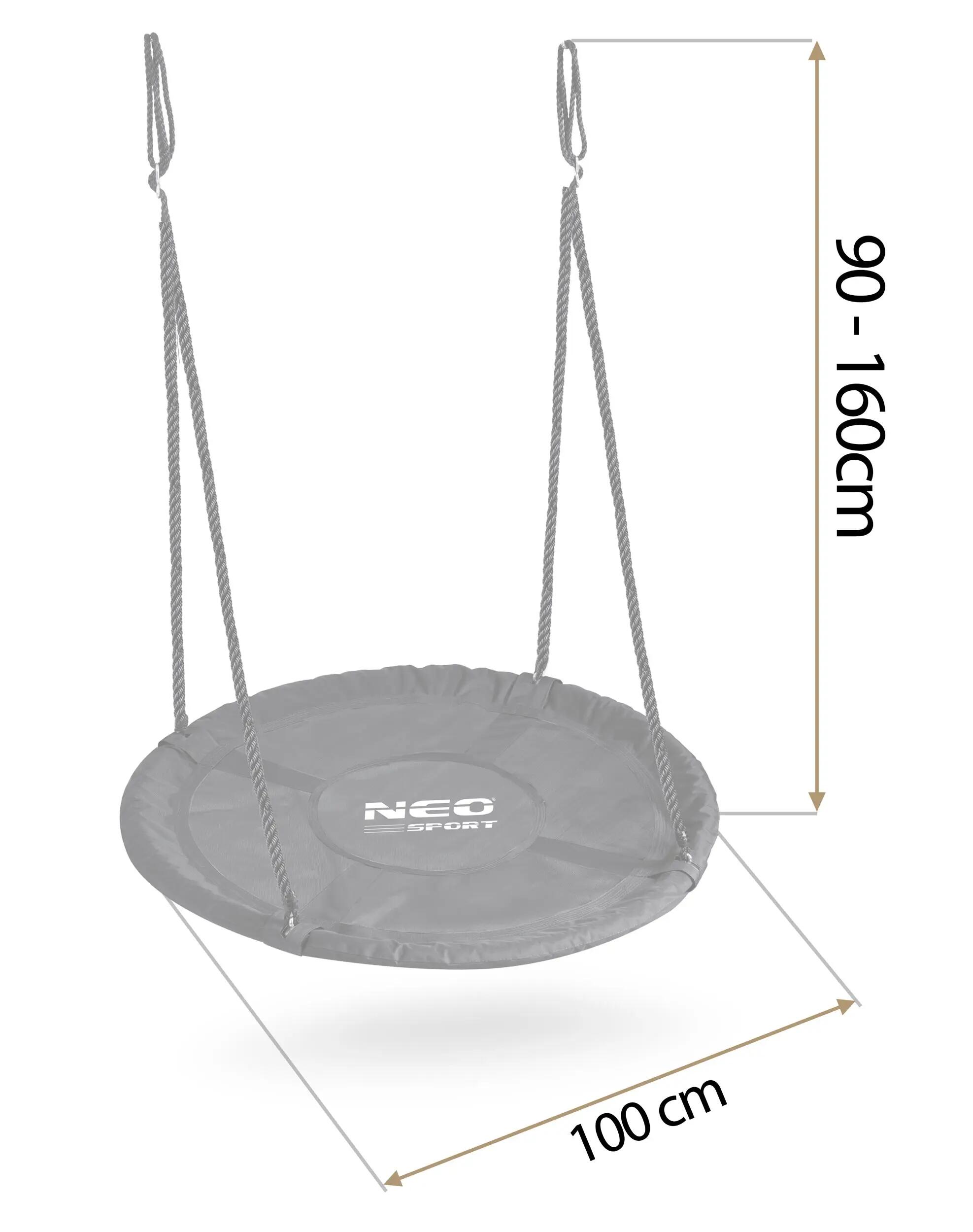 Huśtawka ogrodowa bocianie gniazdo fotel wiszący 100cm Neo-Sport 4/7