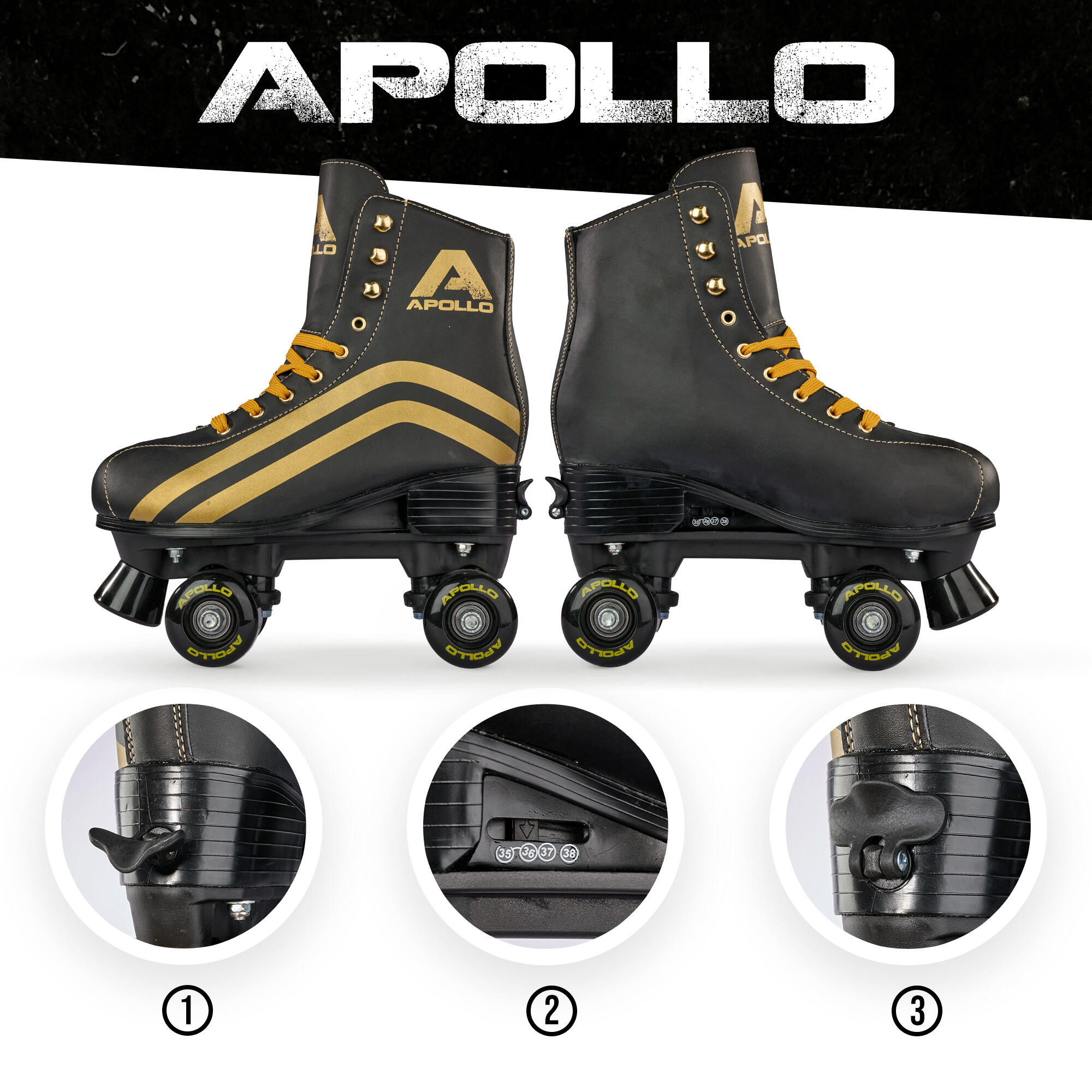 Apollo Disco Roller Classic – patins à roulettes réglables enfants & adultes 3/7