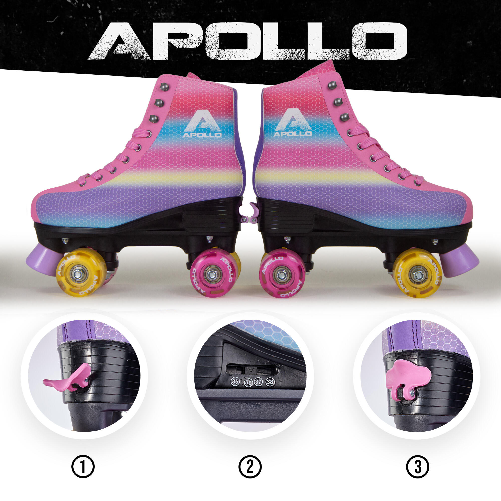 Apollo Disco Roller Classic – verstellbare Rollschuhe für Kinder & Erwachsene 3/7
