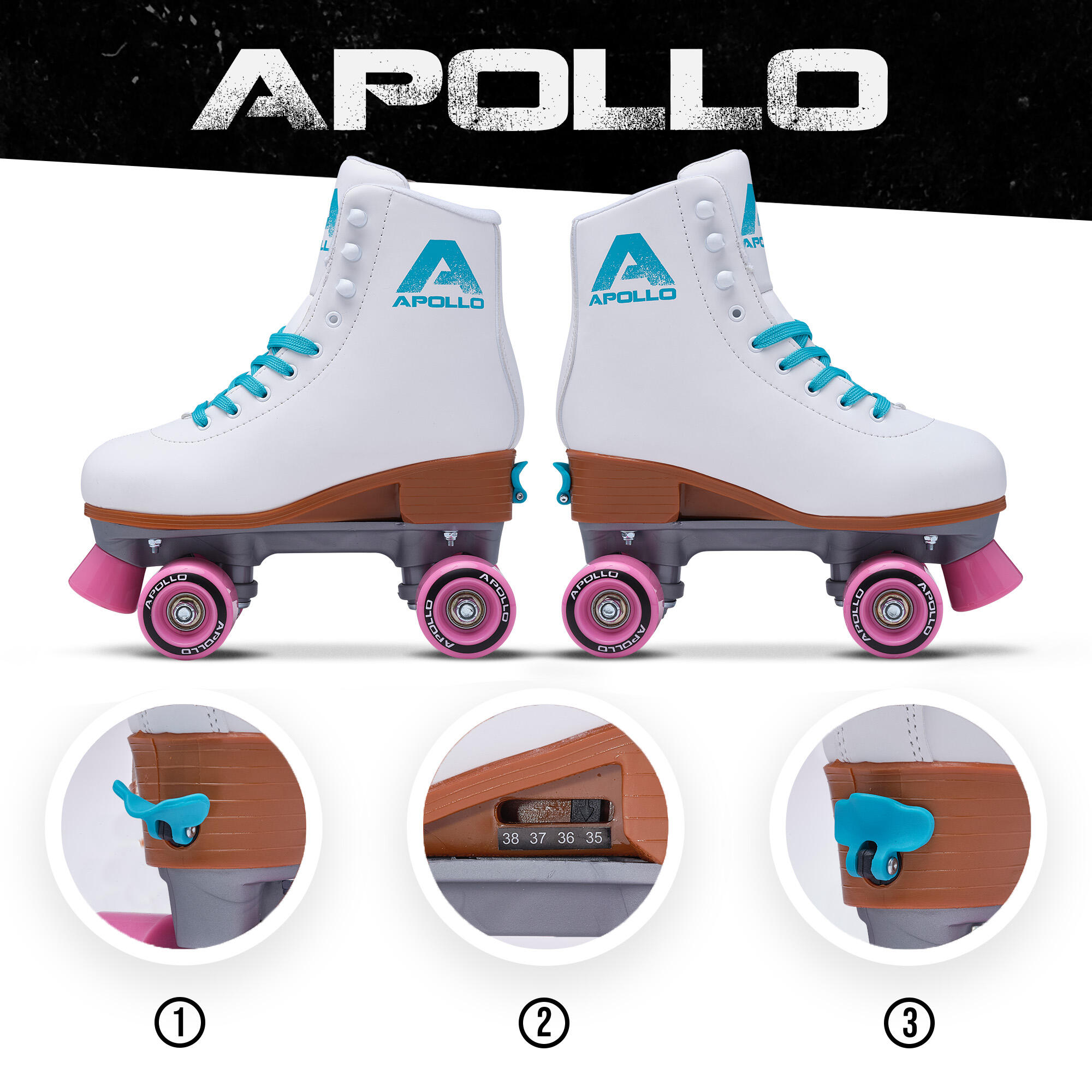Apollo Disco Roller Classic – verstellbare Rollschuhe für Kinder & Erwachsene 3/7