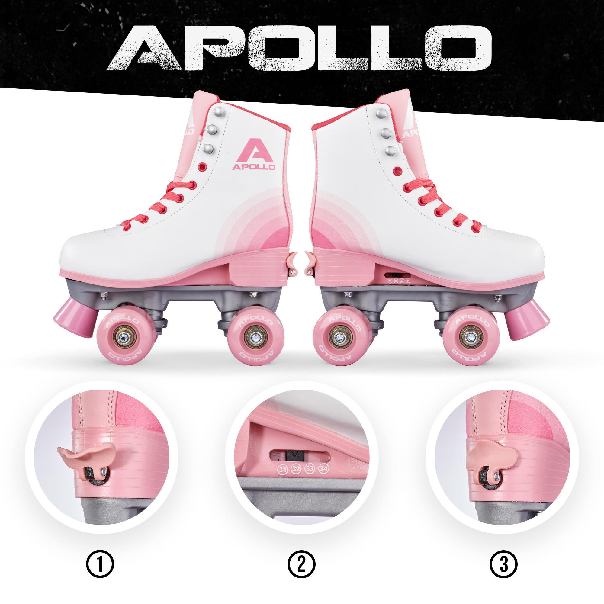 Apollo Disco Roller Classic – patins à roulettes réglables enfants & adultes 3/7