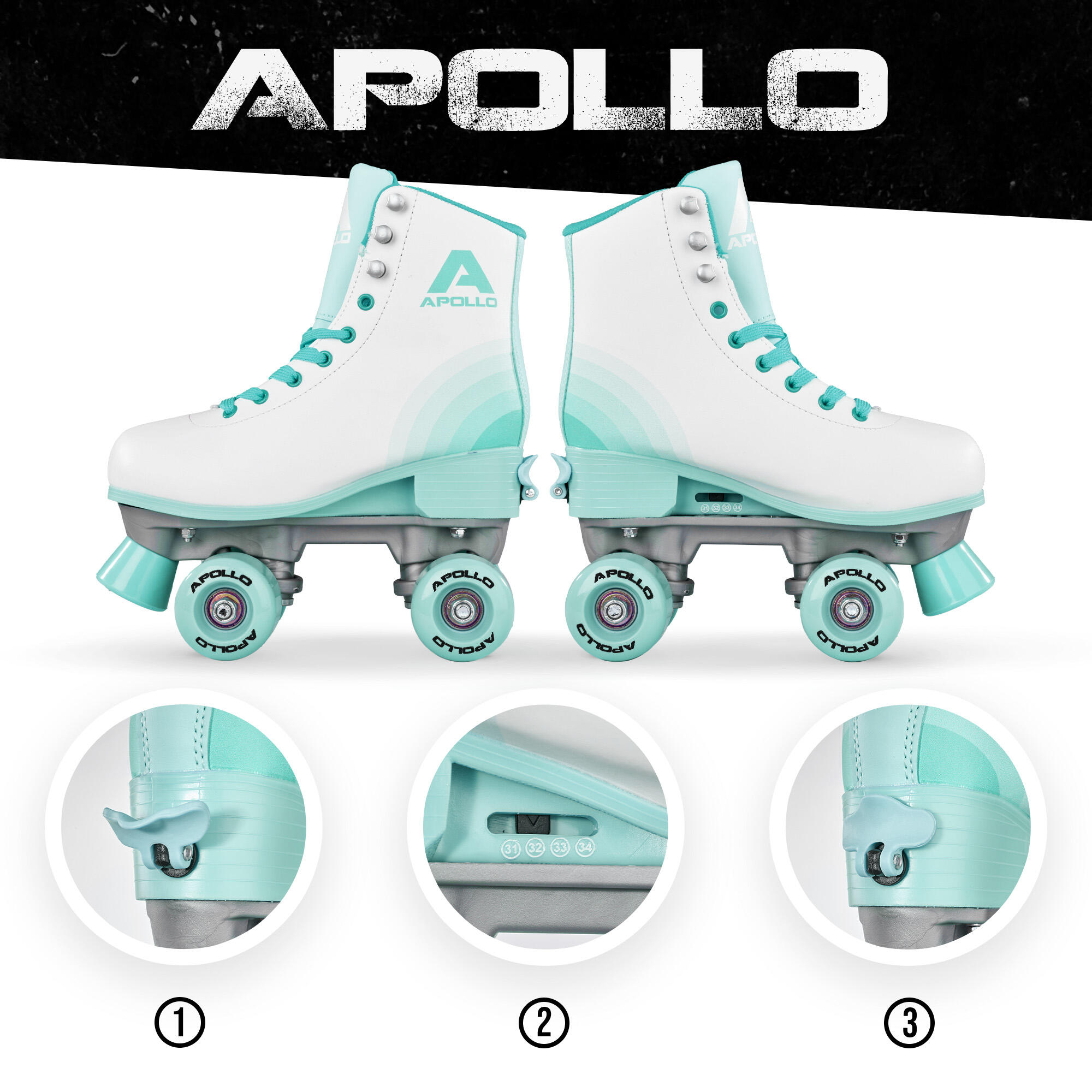 Apollo Disco Roller Classic – patins à roulettes réglables enfants & adultes 3/7