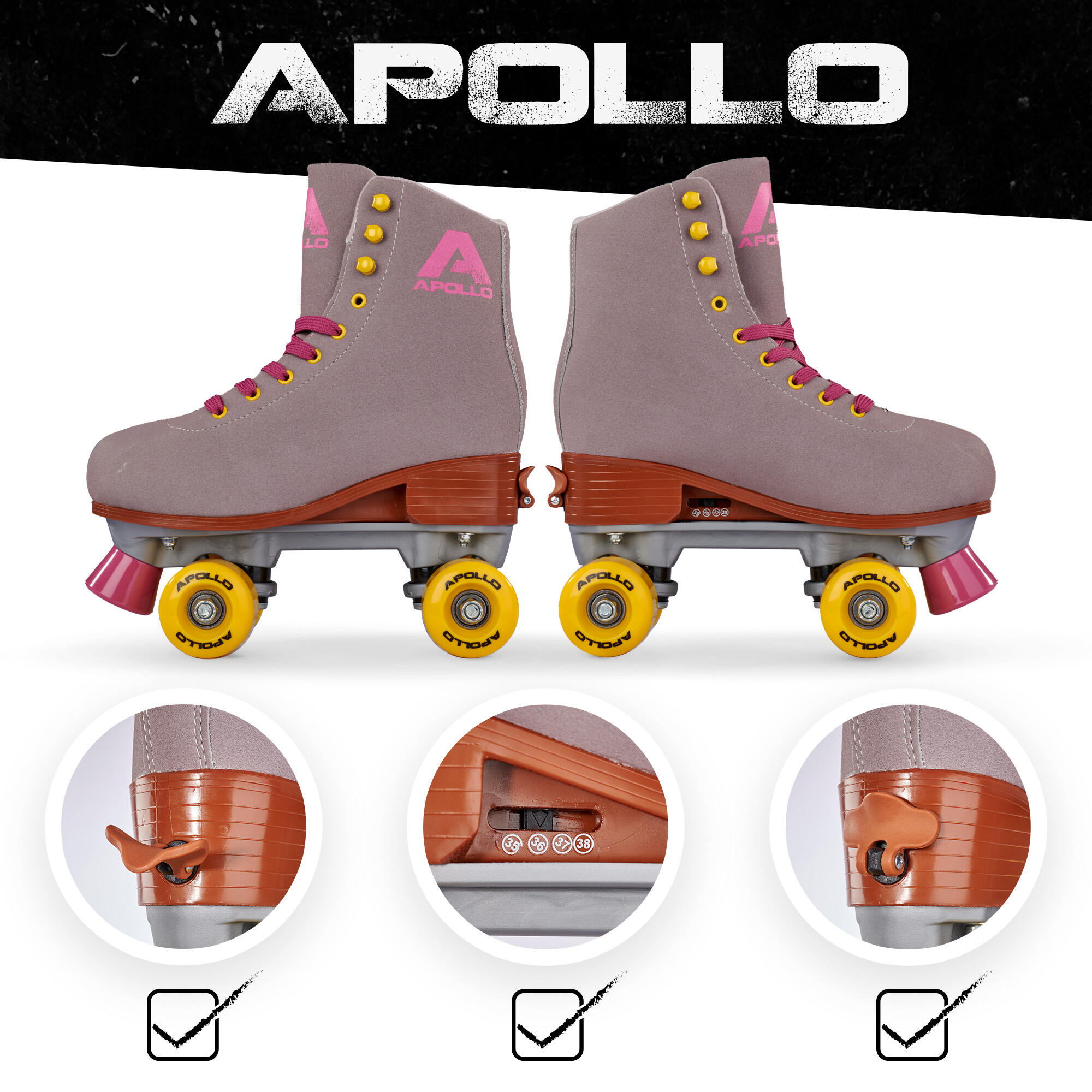 Apollo Disco Roller Classic – verstellbare Rollschuhe für Kinder & Erwachsene 3/7