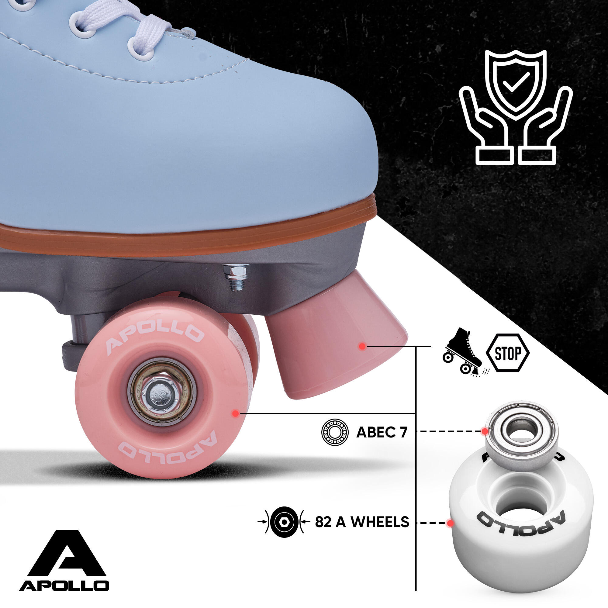 Apollo Disco Roller Classic – patins à roulettes réglables enfants & adultes 5/7