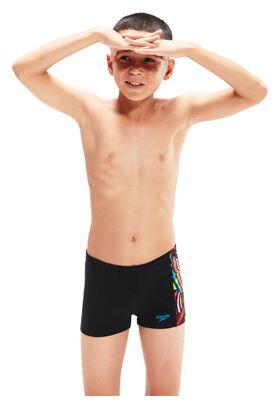 Maillot de Bain Enfant Speedo Eco+ Dig Panel Aquashort Noir Rouge