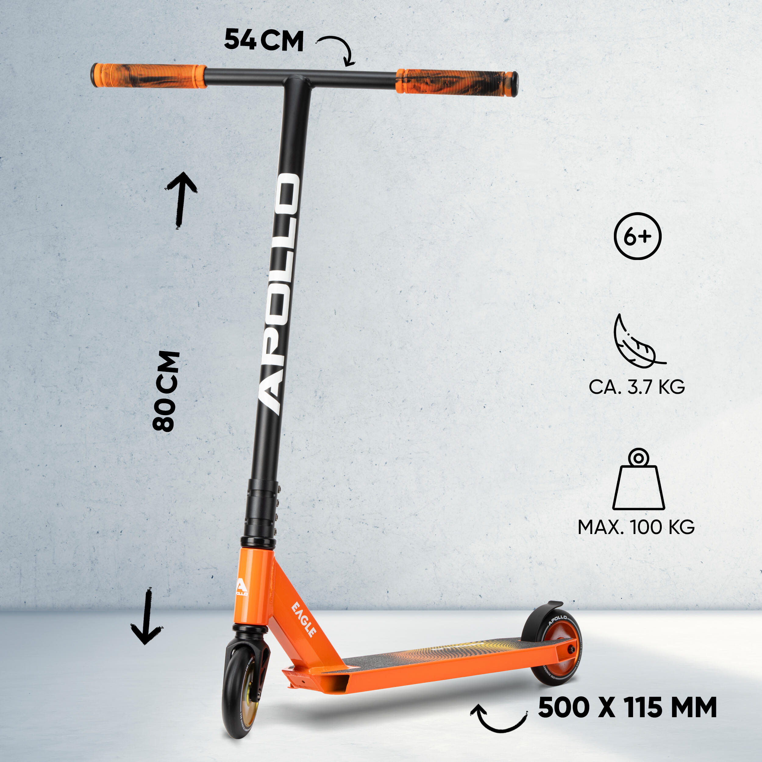Apollo Eagle Trottinette Freestyle 110 mm Full Alu Core ABEC-9 IHC Semi-Pro 4/7