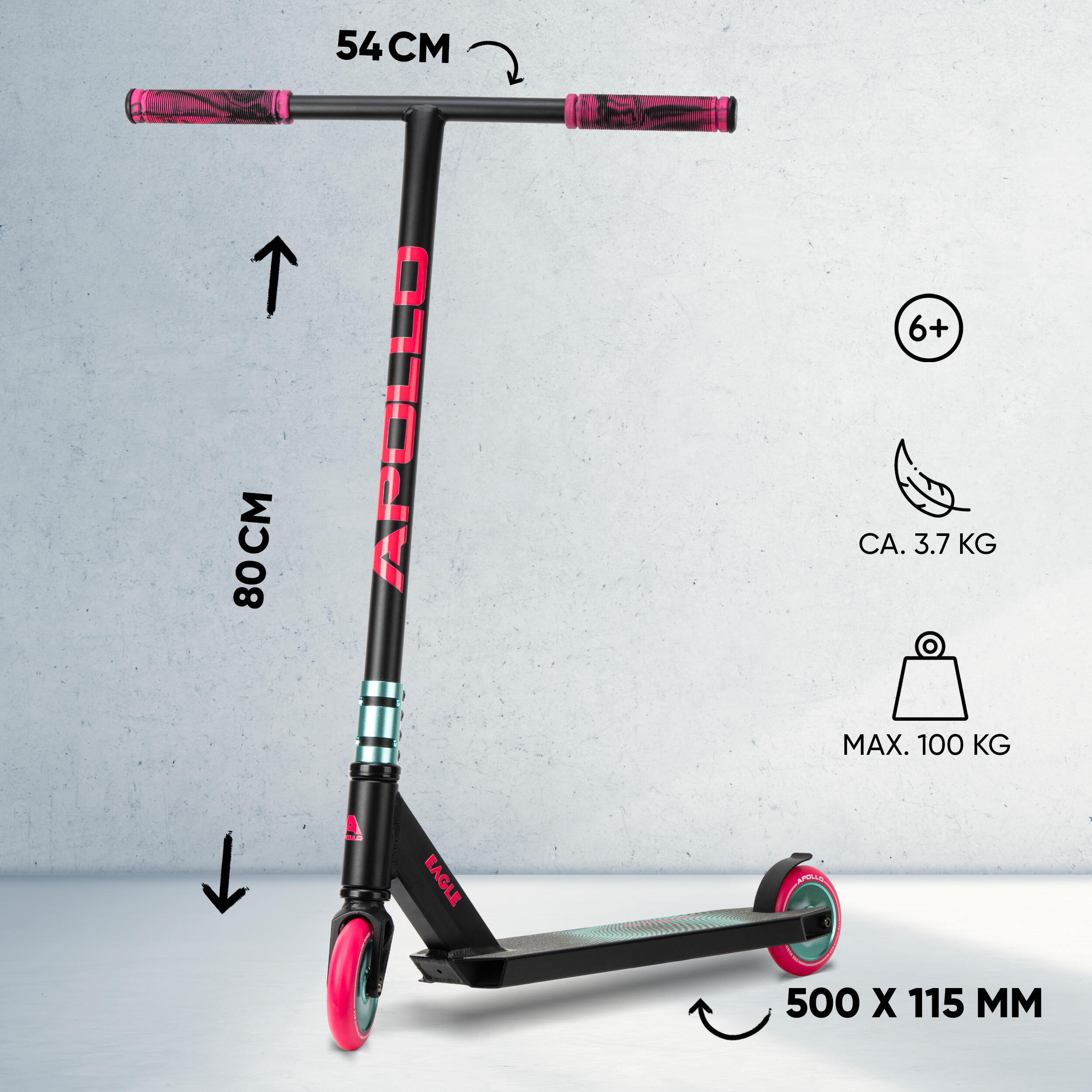 Apollo Eagle Trottinette Freestyle 110 mm Full Alu Core ABEC-9 IHC Semi-Pro 4/7