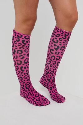 Ski & snowboard sokken hotel california pink leopard
