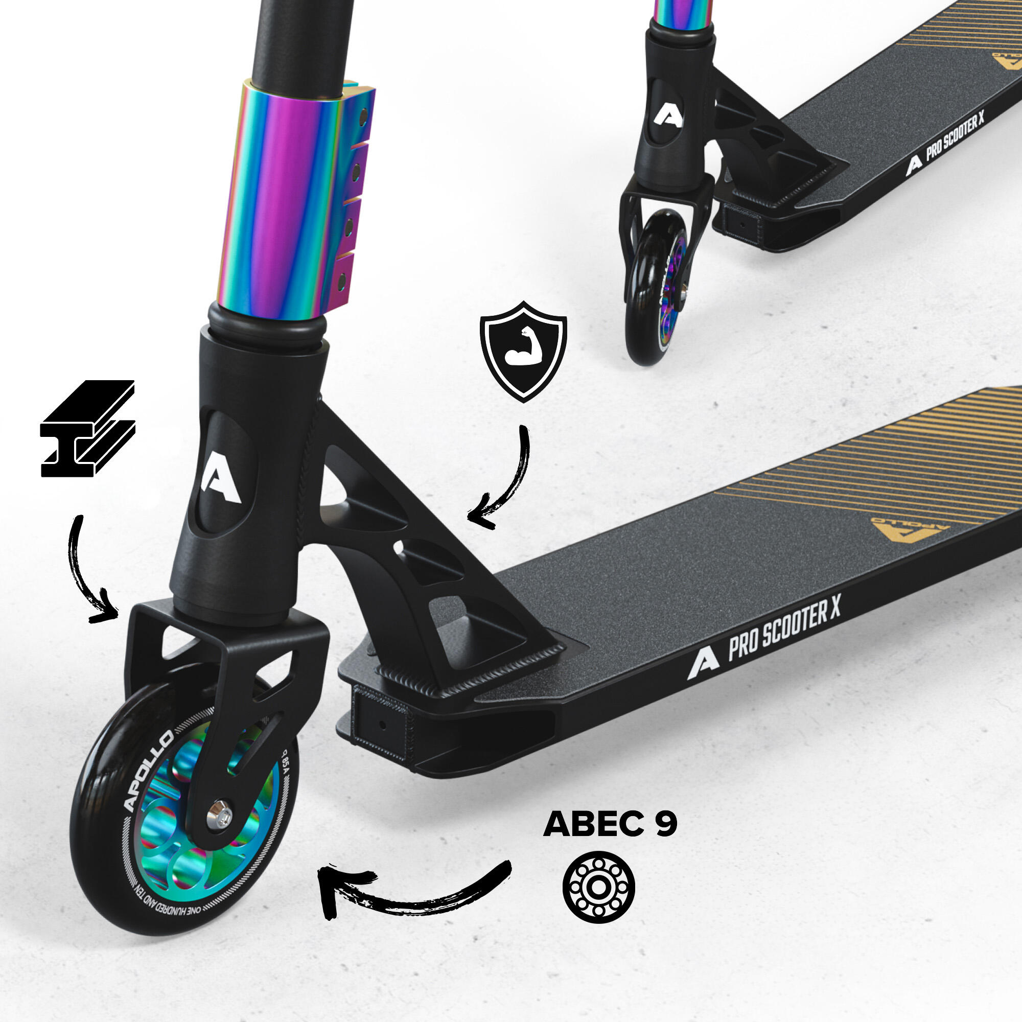 Apollo Genesis Pro X Scooter Freestyle 110 mm Alu-Core ABEC-9 T-Bar 2/6