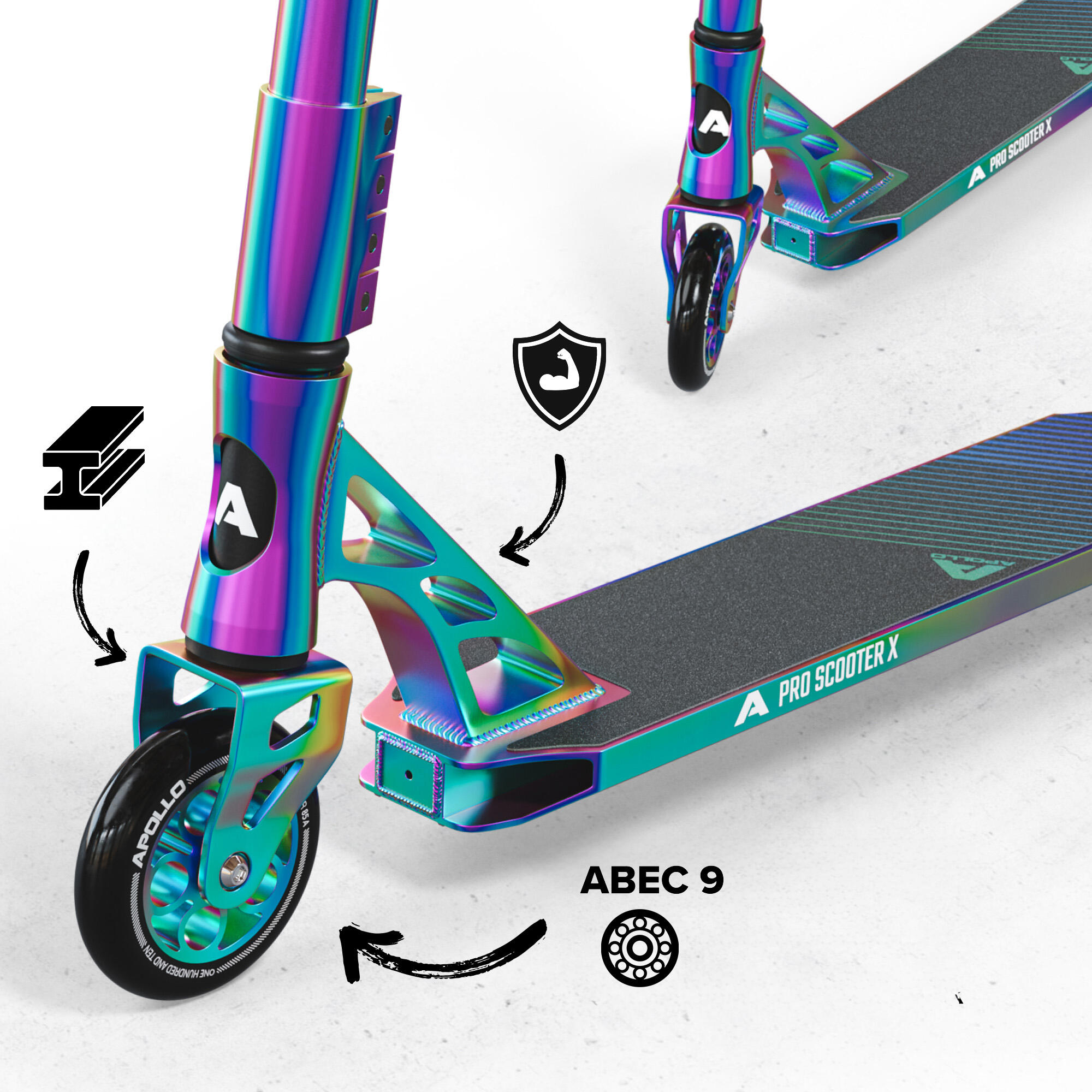 Apollo Genesis Pro X Trottinette Freestyle 110 mm Alu-Core ABEC-9 T-Bar 2/6