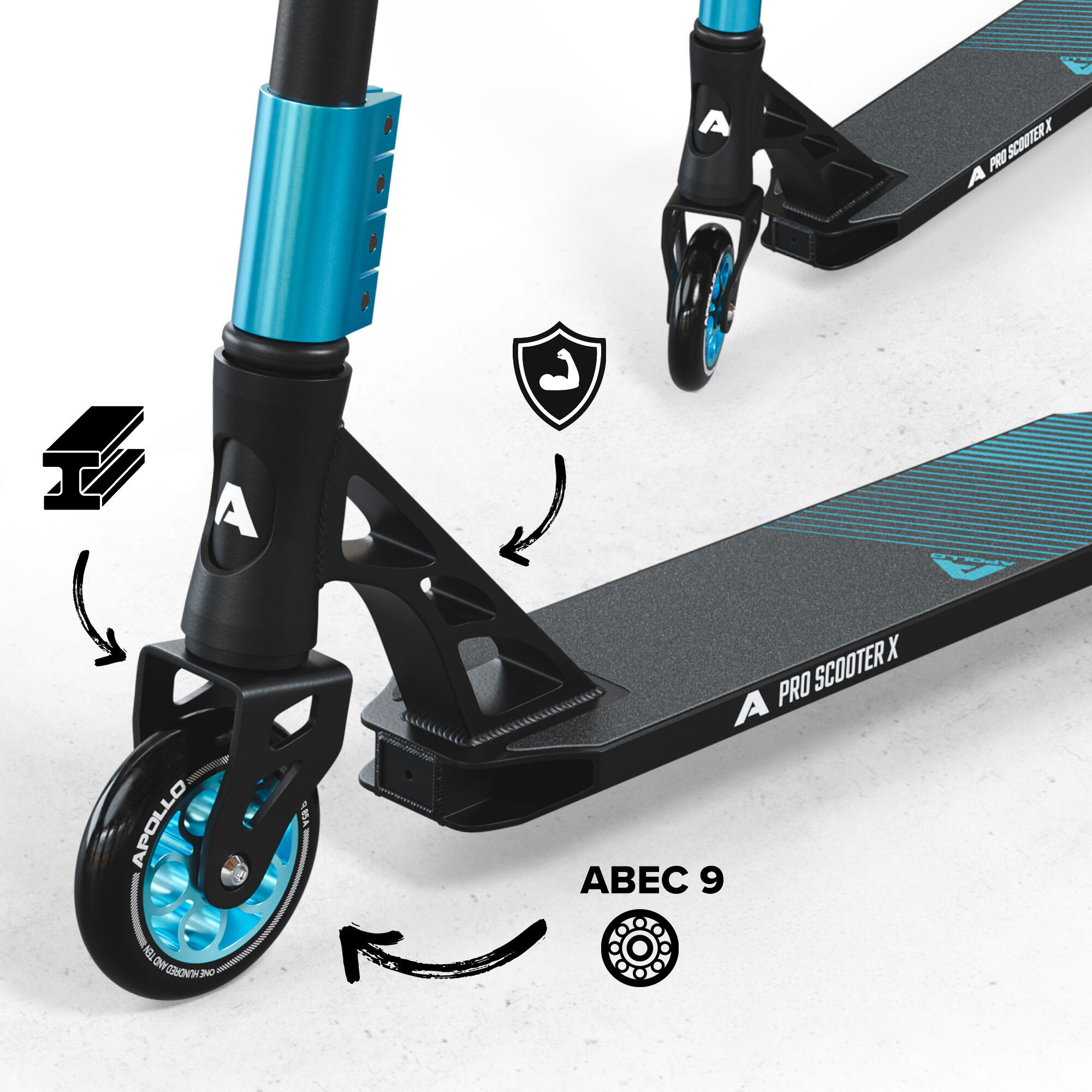 Apollo Genesis Pro X Trottinette Freestyle 110 mm Alu-Core ABEC-9 T-Bar 2/6
