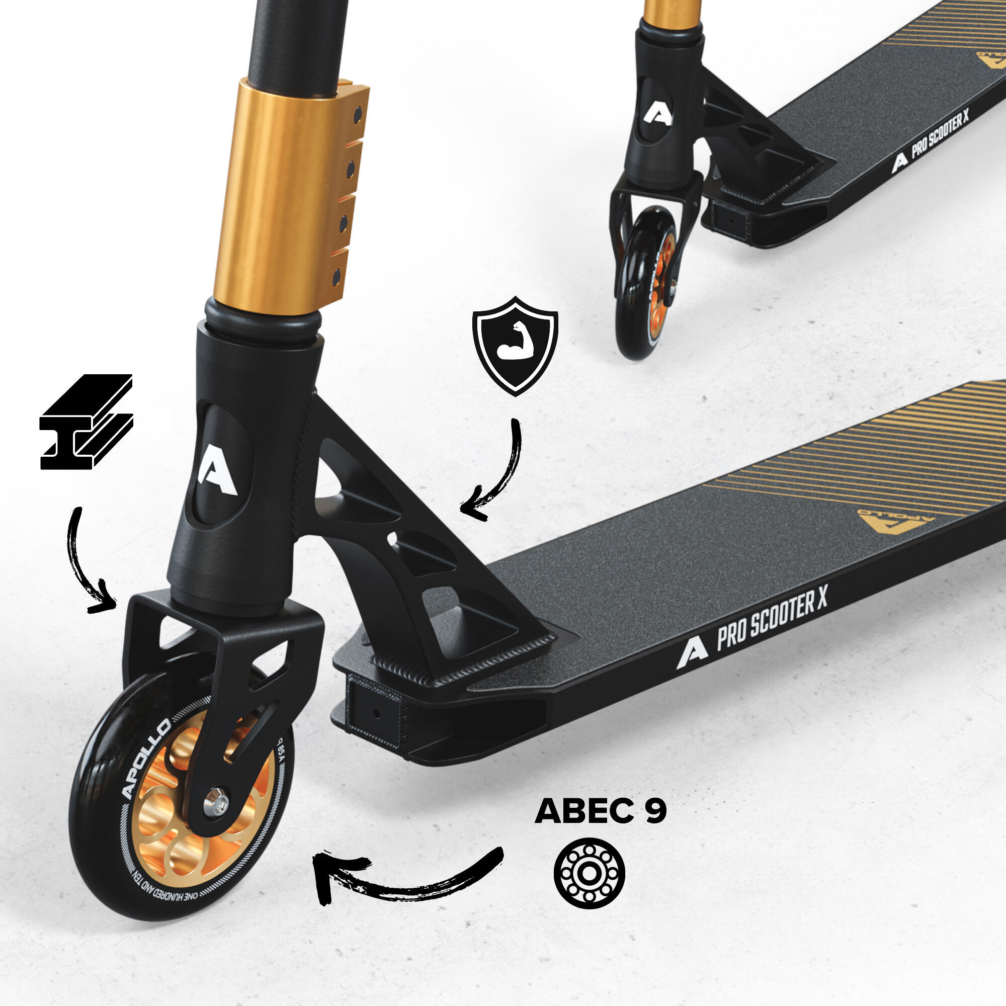 Apollo Genesis Pro X Trottinette Freestyle 110 mm Alu-Core ABEC-9 T-Bar 2/6