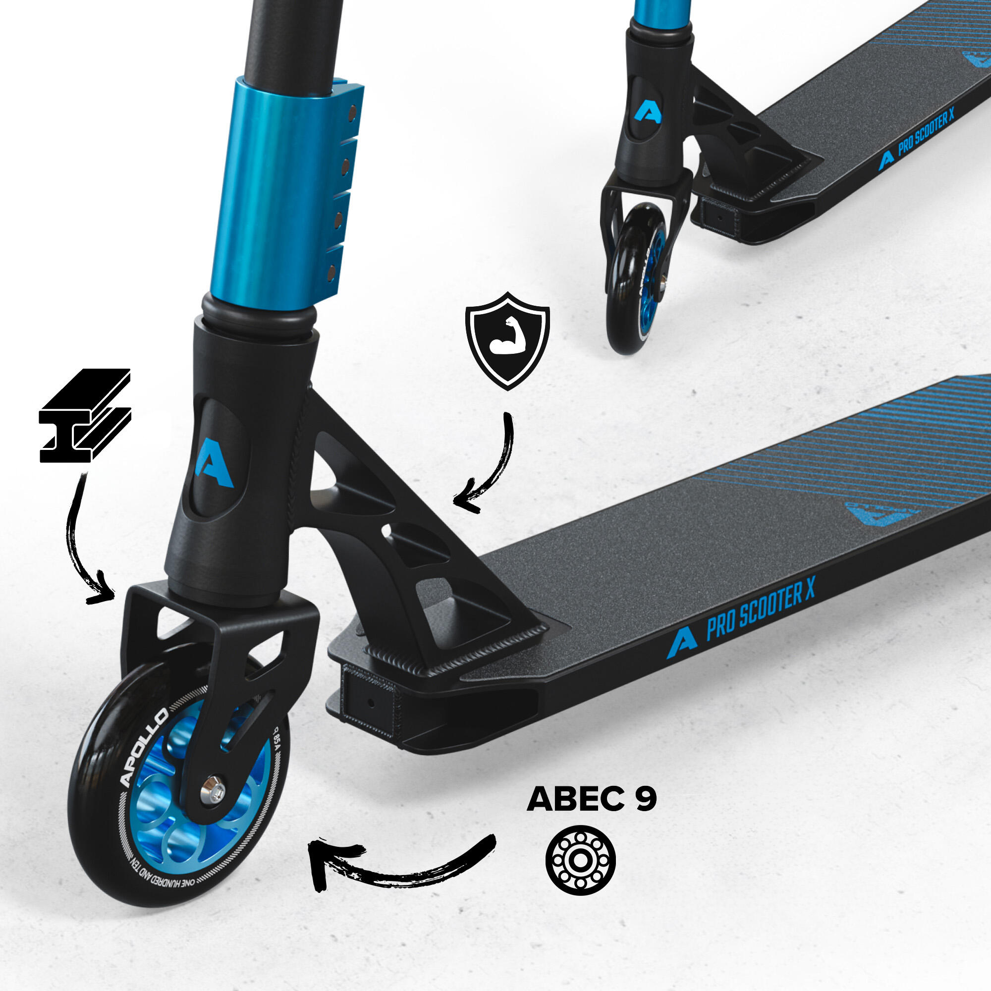 Apollo Genesis Pro X Trottinette Freestyle 110 mm Alu-Core ABEC-9 T-Bar 2/6