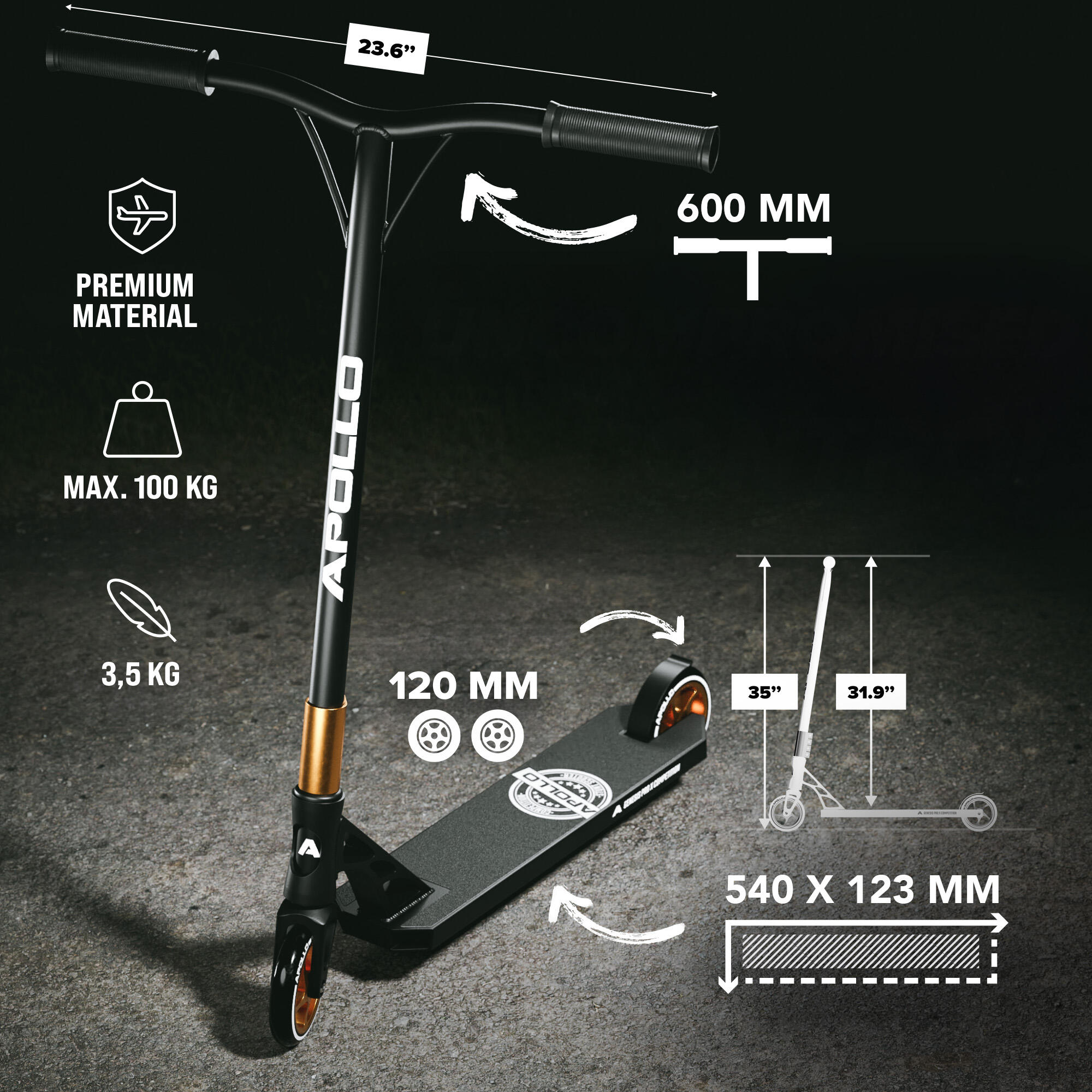 Apollo Genesis Pro X Competition – Freestyle Step 120 mm Alu-Core ABEC 9 3/6