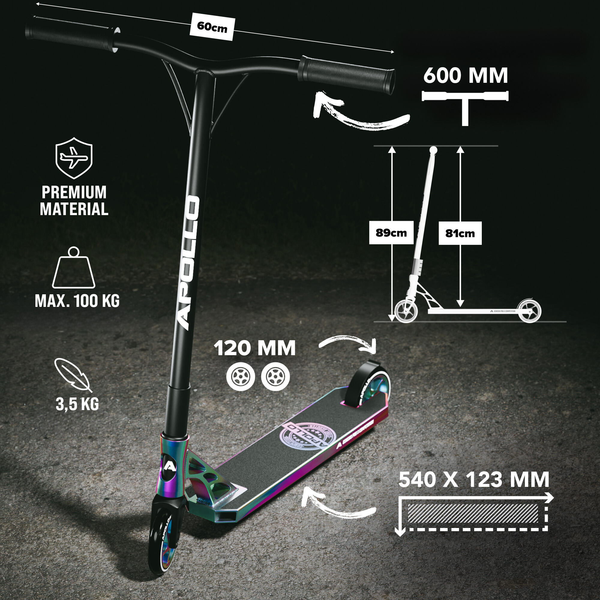Apollo Genesis Pro X Competition – Freestyle Step 120 mm Alu-Core ABEC 9 3/6