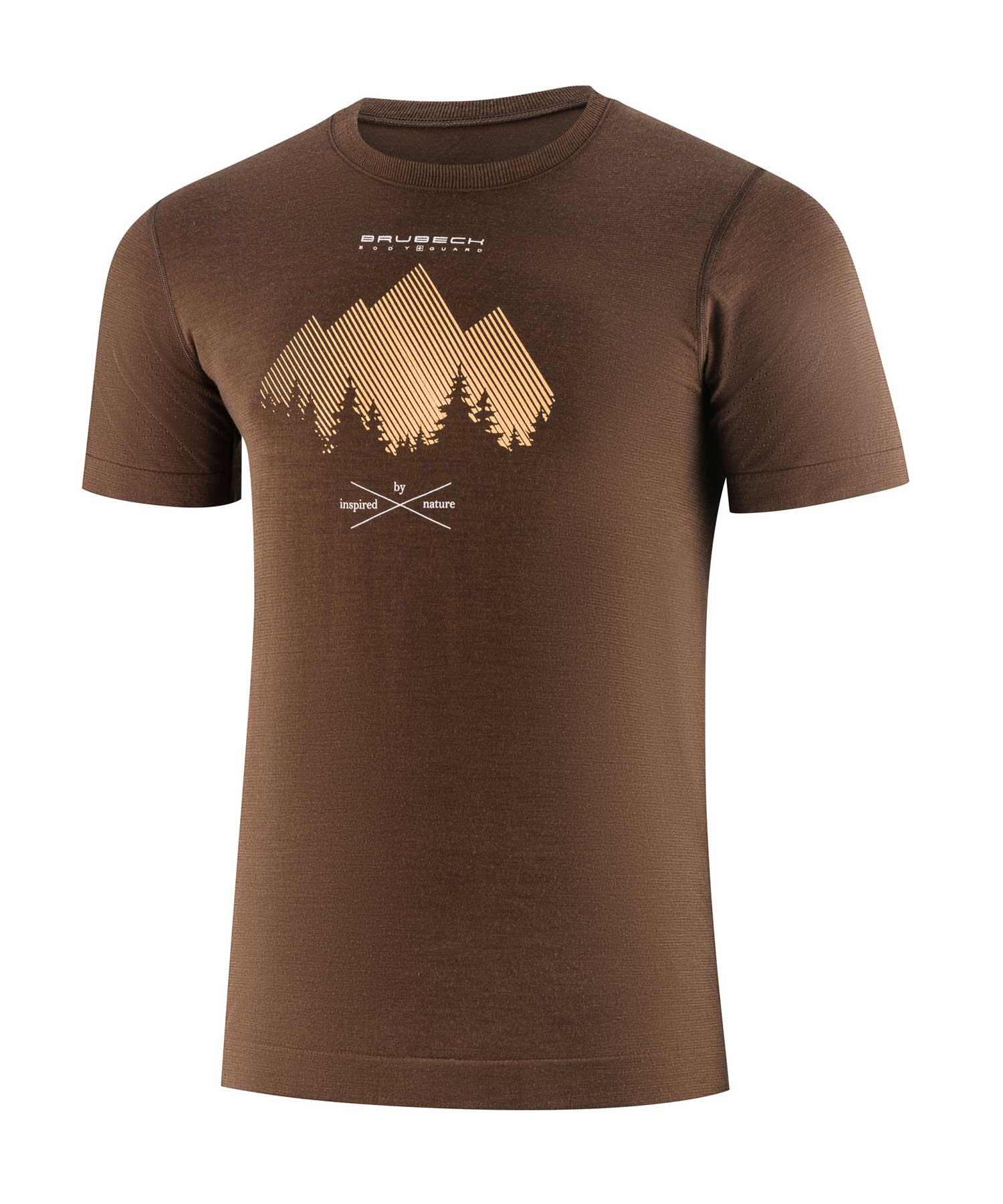 Koszulka męska z krótkim rękawem wełniana Brubeck OUTDOOR WOOL PRO 3/4