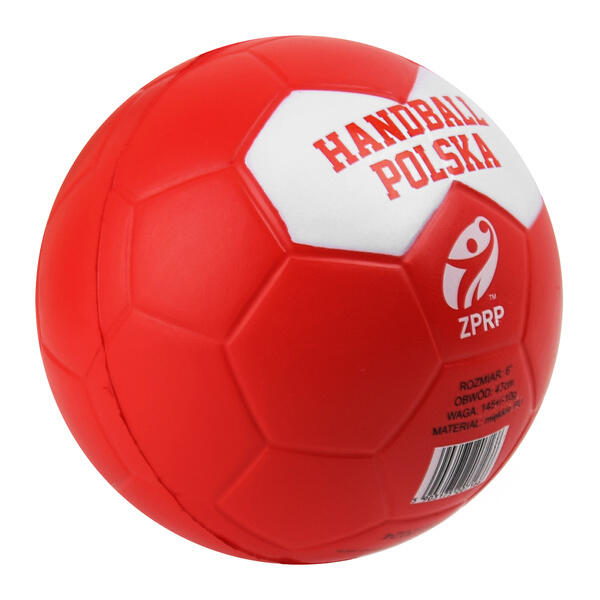 Piłka ręczna piankowa SMJ ZPRP 47 cm PU czerwona 2/3