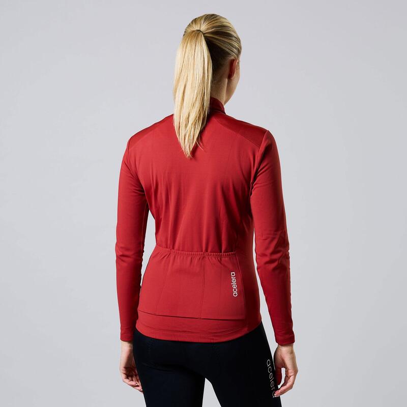 Intermediate Femei Jersey Termo Fleece Ciclism Mânecă lungă Rezistent la vânt