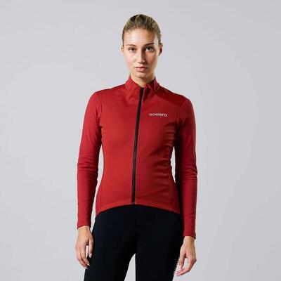 Thermo fleece wielrenjack dames fietsshirt lange mouwen wielerkleding fietsjas