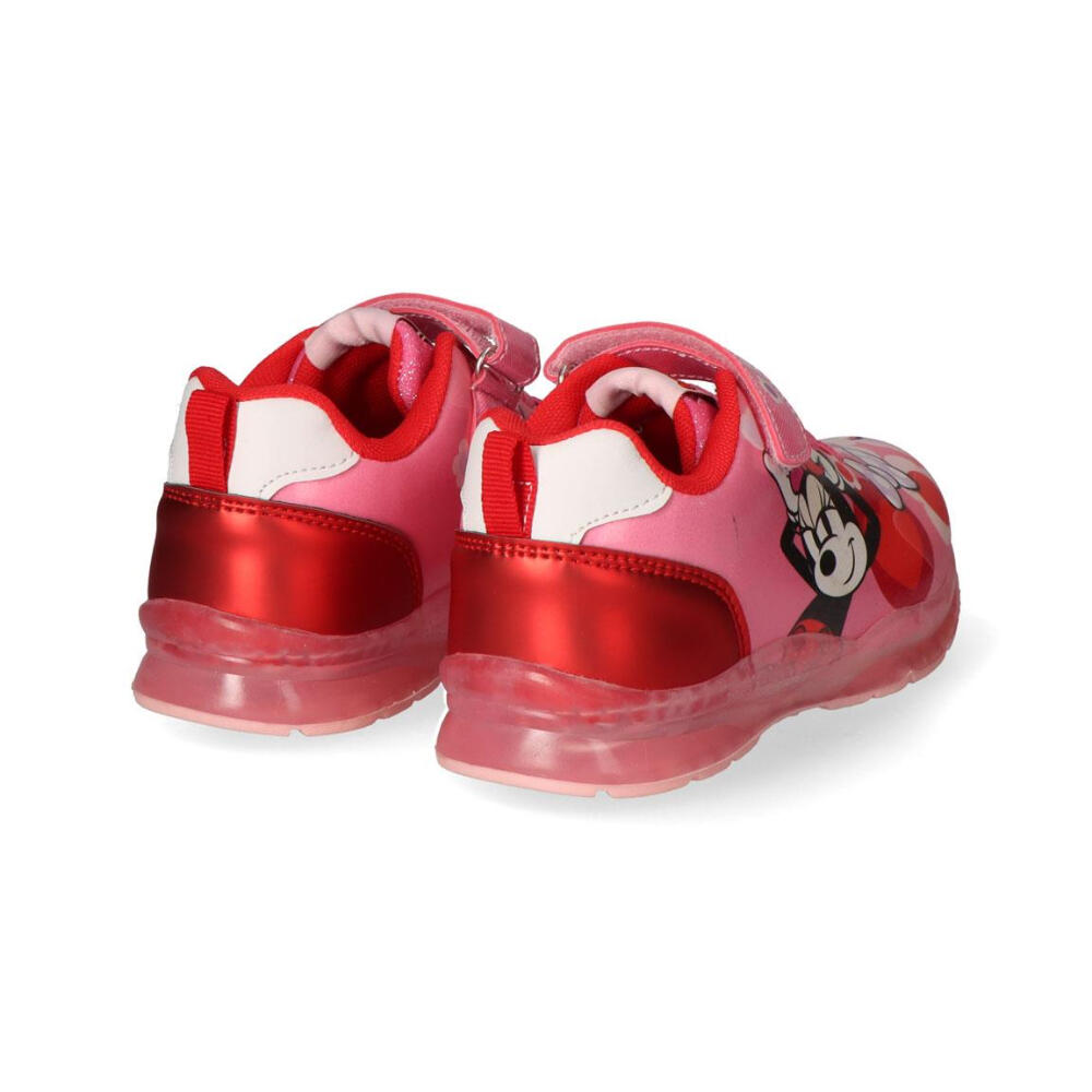 Zapatillas Deportivas Con Luces Minnie Mouse Rosa Y Rojo Metalizado Niña 3/3