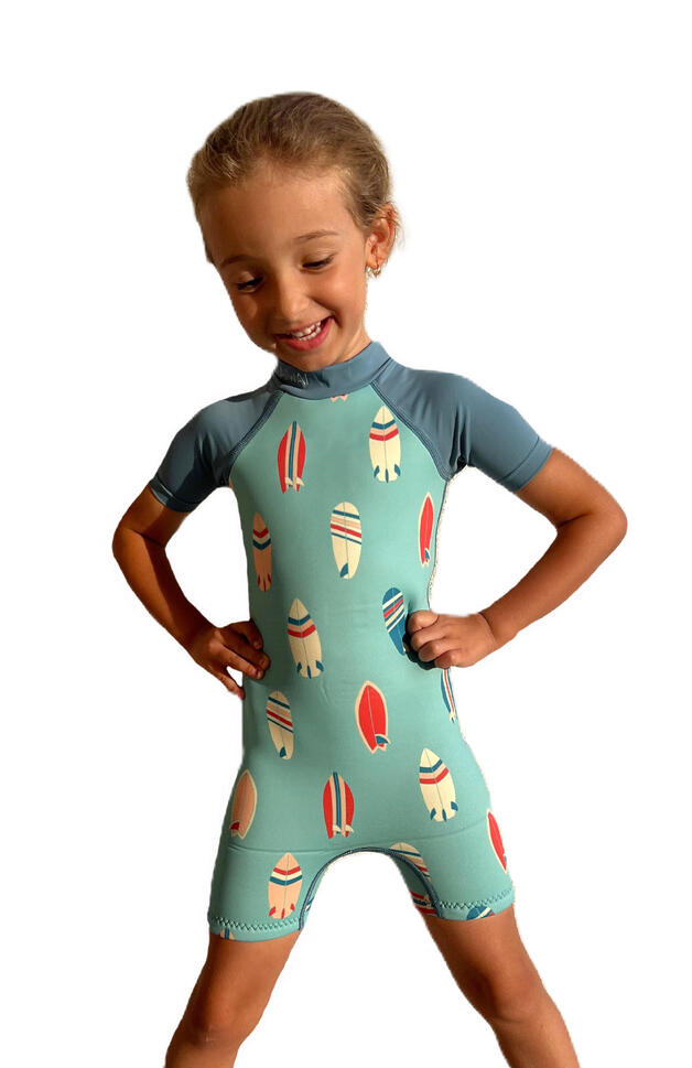 Krótka pianka do pływania dla dzieci 2 mm Shorts-cut Zielony